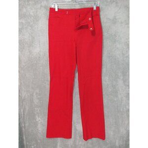 Ralph Lauren Pants Womens 8 Red Flared Leg Mid Rise Stretch Trouser Career